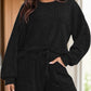 Round Neck Dropped Shoulder Top and Shorts Set