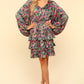 Haptics V-Neck Satin Floral Layered Dress