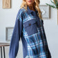 OH Plaid Button Up Long Sleeve Shacket with Breast Pockets