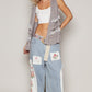 POL Ruffled Open Front Sleeveless Cardigan