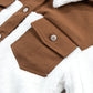 Corduroy Contrast Patchwork Fuzzy Jacket