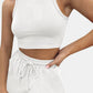 Full Size Round Neck Top and Drawstring Shorts Set