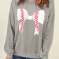 Bow Graphic Round Neck Long Sleeve Sweatshirt
