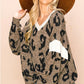 Leopard V-Neck Long Sleeve Blouse