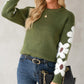 Flower Round Neck Long Sleeve Sweater