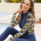 Cap, Printed Long Sleeve Swimwear, Pants and Mini Skirt Four-Piece Swim Set