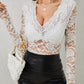 V-Neck Long Sleeve Lace Top