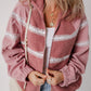 Lace Detail Zip Up Sherpa Patchwork Jacket
