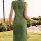 Slit Round Neck Sleeveless Sweater Dress