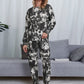 Full Size Tie-Dye Round Neck Top and Pants Lounge Set