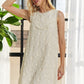 ADORA Applique Round Neck Sleeveless Shift Dress