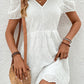 Tied V-Neck Short Sleeve Mini Dress