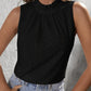Tied Eyelet Mock Neck Tank