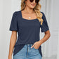 Square Neck Puff Sleeve T-Shirt