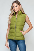 Snobbish Zip Up Turtleneck Vest with Pockets *
