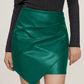 Ruched Mini Skirt with Zipper