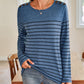 Striped Round Neck Long Sleeve T-Shirt