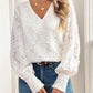 V-Neck Lantern Sleeve Blouse