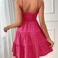 Full Size Smocked Tiered Sleeveless Mini Dress