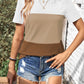 Color Block Round Neck Short Sleeve T-Shirt