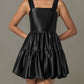 Ruched Square Neck Wide Strap Mini Dress