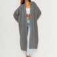 Open Front Long Sleeve Longline Cardigan