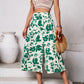 Slit Printed Midi Skirt