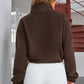 Drawstring Zip Up Dropped Shoulder Outerwear Jacket