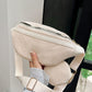 Corduroy Adjustable Strap Crossbody Bag with Pouch