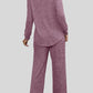 Ribbed Long Sleeve Top and Pocketed Pants Set