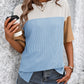 Full Size Color Block Round Neck Half Sleeve T-Shirt