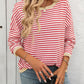 Mandy Striped Round Neck Long Sleeve Sweater
