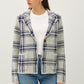 Be Cool Plaid Long Sleeve Sweater Jacket with Front Patch Pockets