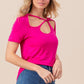 BiBi Cutout Asymmetrical Neck Short Sleeve T-Shirt - Brand BiBi