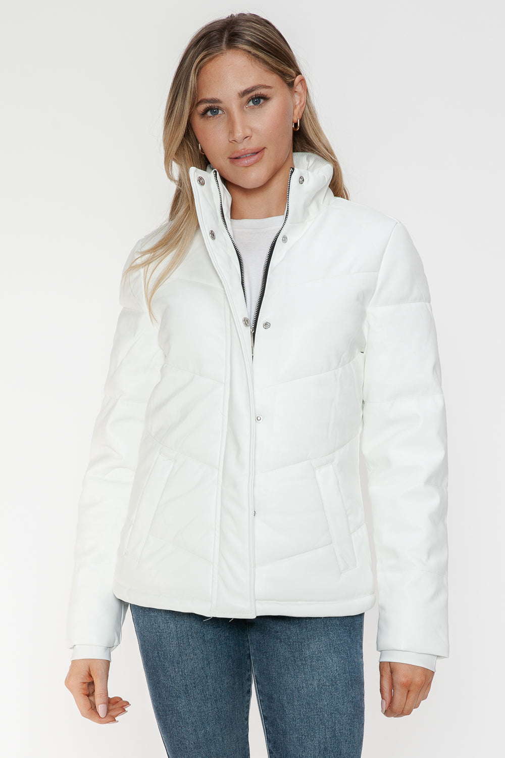 Snobbish Pocketed Zip Up Turtleneck Puffer Jacket