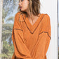 BiBi Textured Exposed Seam Drop Shoulder Knit Top - Brand BiBi