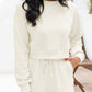 Ribbed Round Neck Long Sleeve Top and Shorts Set
