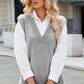 Side Slit V-Neck Sweater Vest