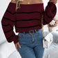 Striped Off-Shoulder Long Sleeve Sweater
