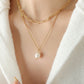 Freshwater Pearl Titanium Steel Double-Layered Necklace
