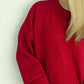 Round Neck Dropped Shoulder Long Sleeve Sweater