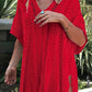 Cutout V-Neck Cover-Up with Tassel