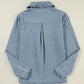 Button Up Long Sleeve Denim Top