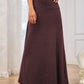 Solid Elastic Waist Maxi Skirt