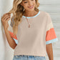 Lovelet Color Block Round Neck Half Sleeve T-Shirt