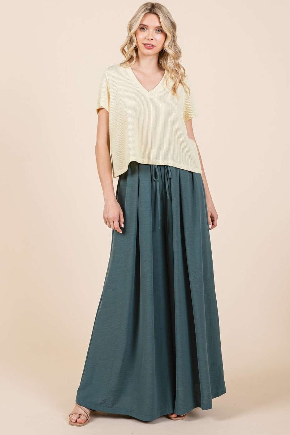 Mittoshop Pleated Wide Leg Pants *
