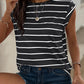 Decorative Button Round Neck T-Shirt