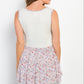 Be Stage Full Size Smocked Printed Peplum Sleeveless Top