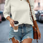 Textured Round Neck Long Sleeve Sweatshirt