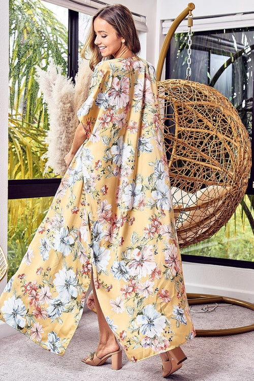 BiBi Floral Side Slit Longline Cardigan - Brand BiBi